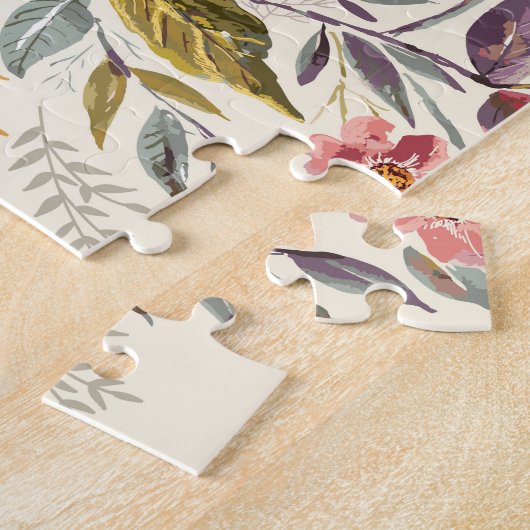 ヴィンテージエレガント植物野草模様 ジグソーパズル (側面)