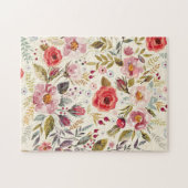 ヴィンテージエレガント植物野草模様 ジグソーパズル (横)