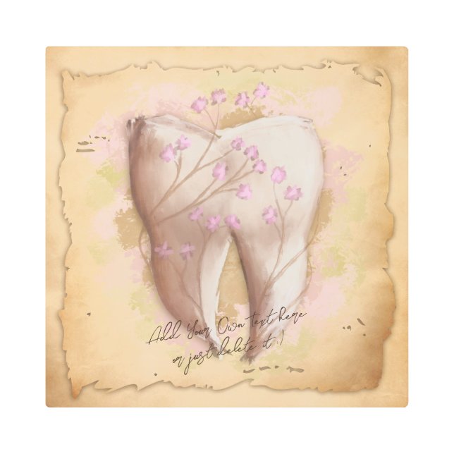 ヴィンテージエレガント歯科医師歯科助手ギフト メタルプリント (正面)