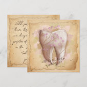 ヴィンテージエレガント歯科医師歯科助手ギフト 招待状 (正面/裏面)