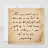 ヴィンテージエレガント歯科医師歯科助手ギフト 招待状 (裏面)