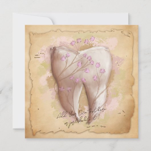 ヴィンテージエレガント歯科医師歯科助手ギフト 招待状 (正面)