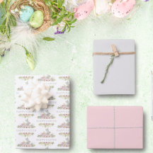 ヴィンテージエレガント水色イースターバニーグレーピンク