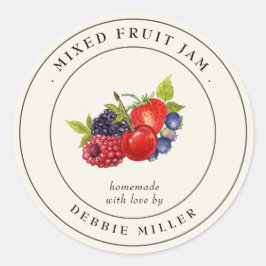 ヴィンテージエレガント混成果物ジャム缶詰ラベル ラウンドシール