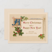 ヴィンテージエレガント照明クリスマスカード シーズンカード (正面/裏面)