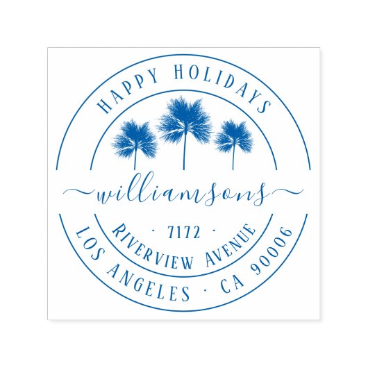 ヴィンテージエレガント熱帯クリスマス差出人住所 セルフインキングスタンプ (デザイン)