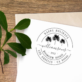 ヴィンテージエレガント熱帯クリスマス差出人住所 セルフインキングスタンプ