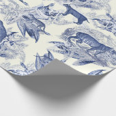 ヴィンテージエレガント熱帯性タイガーブルートイレパターン ラッピングペーパー (角)