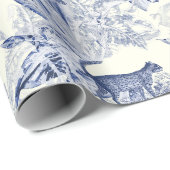 ヴィンテージエレガント熱帯性タイガーブルートイレパターン ラッピングペーパー (ロールコーナー)