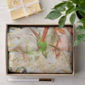 ヴィンテージエレガント熱帯鳥のオウムの切り離し 薄葉紙 (ギフト)