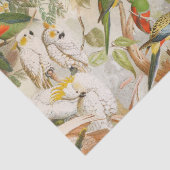 ヴィンテージエレガント熱帯鳥のオウム雨林 薄葉紙 (詳細)