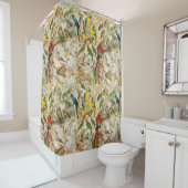 ヴィンテージエレガント熱帯鳥のオウム シャワーカーテン (インサイチュ)