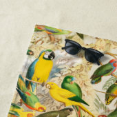 ヴィンテージエレガント熱帯鳥のオウム ビーチタオル (インサイチュ)