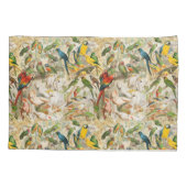 ヴィンテージエレガント熱帯鳥のオウム 枕カバー (裏面-左)