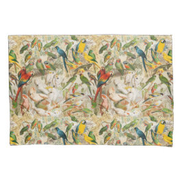 ヴィンテージエレガント熱帯鳥のオウム 枕カバー