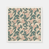 ヴィンテージエレガント牡丹フローラ – 時代を超越した植物学 スタンダードカクテルナプキン (正面)