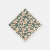 ヴィンテージエレガント牡丹フローラ – 時代を超越した植物学 スタンダードカクテルナプキン (角)