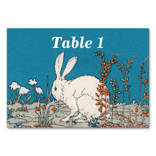 ヴィンテージエレガント白うさぎ花 テーブルナンバー (正面)