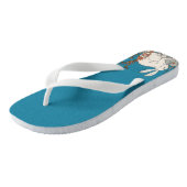 ヴィンテージエレガント白うさぎ花 ビーチサンダル (アングル)