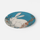 ヴィンテージエレガント白うさぎ花 ペーパープレート (アングル)