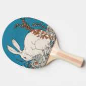 ヴィンテージエレガント白うさぎ花 卓球ラケット (横)