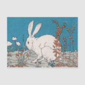 ヴィンテージエレガント白うさぎ花 薄葉紙 (正面)