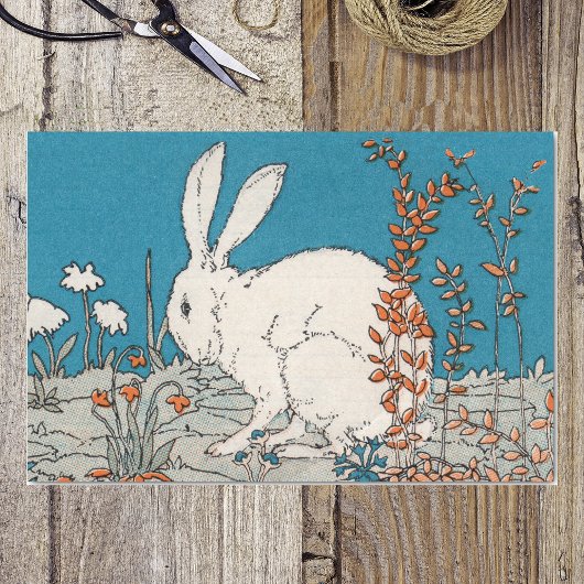 ヴィンテージエレガント白うさぎ花 薄葉紙