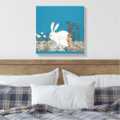 ヴィンテージエレガント白うさぎ キャンバスプリント (インサイチュ (寝室))