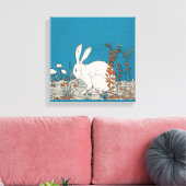 ヴィンテージエレガント白うさぎ キャンバスプリント (インサイチュ (リビング))