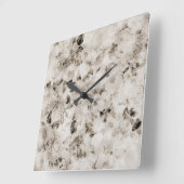 ヴィンテージエレガント白灰色アイボリーバラフローラ スクエア壁時計 (傾斜)