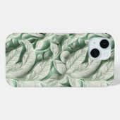 ヴィンテージエレガント白緑植物葉柄 Case-Mate iPhoneケース (裏面 (横))