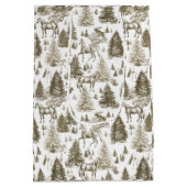 ヴィンテージエレガント白馬の雪の森トイル ミディアムペーパーバッグ (裏面)