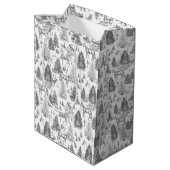 ヴィンテージエレガント白馬の雪の森トイル ミディアムペーパーバッグ (裏面アングル)