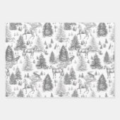 ヴィンテージエレガント白馬の雪の森トイル ラッピングペーパーシート (正面2)