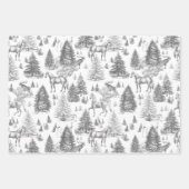 ヴィンテージエレガント白馬の雪の森トイル ラッピングペーパーシート (正面)