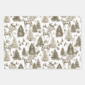 ヴィンテージエレガント白馬の雪の森トイル ラッピングペーパーシート (正面3)