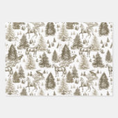 ヴィンテージエレガント白馬の雪の森トイル ラッピングペーパーシート (正面2)