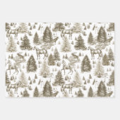 ヴィンテージエレガント白馬の雪の森トイル ラッピングペーパーシート (正面)