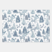 ヴィンテージエレガント白馬の雪の森トイル ラッピングペーパーシート (正面3)