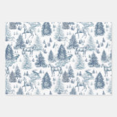 ヴィンテージエレガント白馬の雪の森トイル ラッピングペーパーシート (正面2)