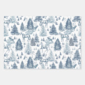 ヴィンテージエレガント白馬の雪の森トイル ラッピングペーパーシート (正面)