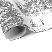ヴィンテージエレガント白馬の雪の森トイル ラッピングペーパー (ロールコーナー)
