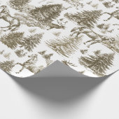 ヴィンテージエレガント白馬の雪の森トイル ラッピングペーパー (角)