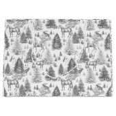 ヴィンテージエレガント白馬の雪の森トイル ラージペーパーバッグ (正面)