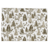 ヴィンテージエレガント白馬の雪の森トイル ラージペーパーバッグ (裏面)