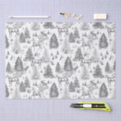 ヴィンテージエレガント白馬の雪の森トイル 薄葉紙 (クラフト)