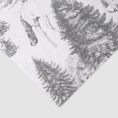 ヴィンテージエレガント白馬の雪の森トイル 薄葉紙 (詳細)