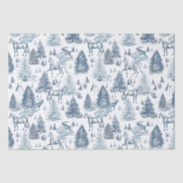 ヴィンテージエレガント白馬の雪の森トイル 薄葉紙