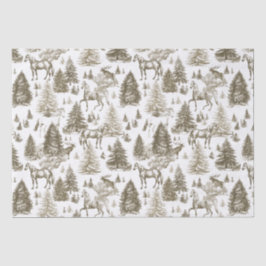 ヴィンテージエレガント白馬の雪の森トイル 薄葉紙
