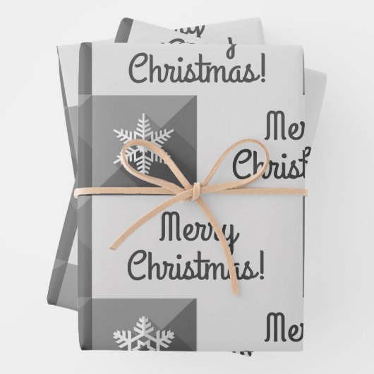 ヴィンテージエレガント白黒スノーフレークスクリスマス ラッピングペーパーシート (インサイチュ)